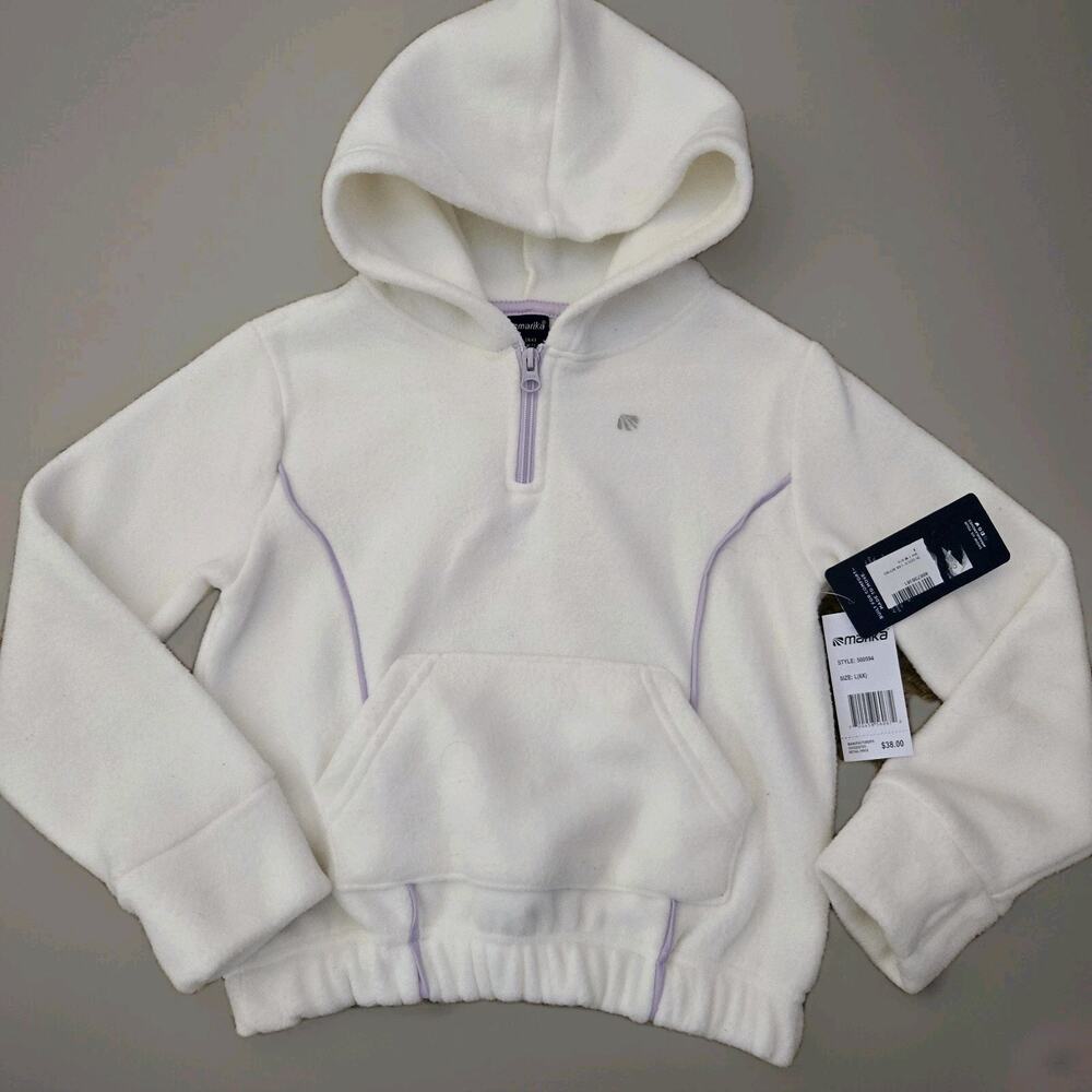 Marika Purple/White Fuzzy Fleece high pile hi pile Sweater L(6x) NEW!!